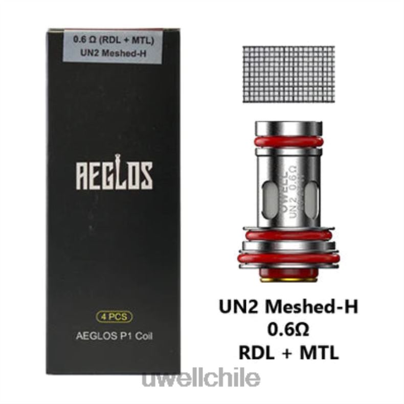UWELL AEGLOS bobinas | paquete de 4 8DTVT270 p1 un2 mallado-h 0.6ohm - Best UWELL Flavours