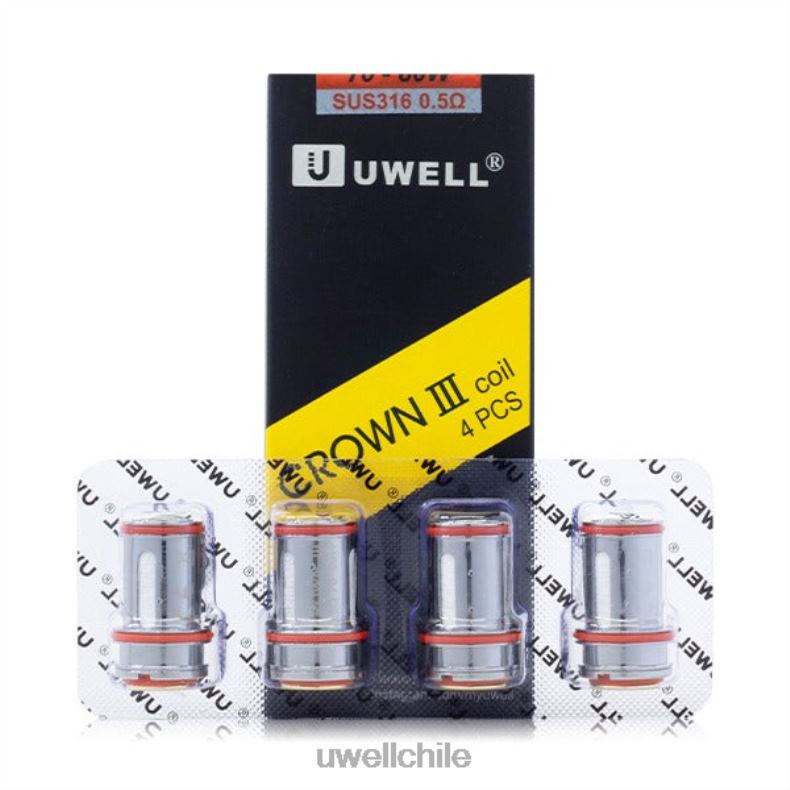 UWELL CROWN 3 bobinas (paquete de 4) 8DTVT91 0,25 ohmios - UWELL Chile