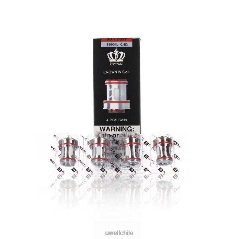 UWELL CROWN 4 bobinas de repuesto (paquete de 4) 8DTVT182 doble bobina 0.2ohm - Vaporizador UWELL