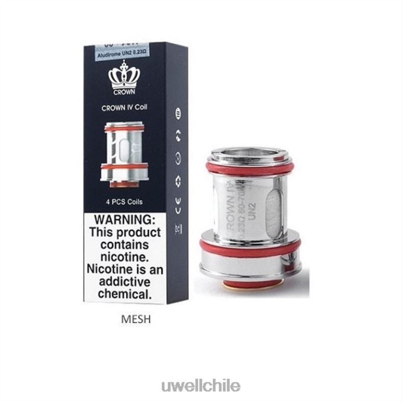 UWELL CROWN 4 bobinas de repuesto (paquete de 4) 8DTVT184 un2 doble malla 0.23ohm - Buy UWELL Vape