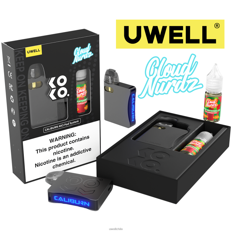 UWELL CALIBURN AK3 kit + vainas a3s 0.8ohm (x2) + daddy's vapor 10ml sales 50mg 8DTVT240 crl: gris/flv: sandía agria fresa 50 mg - Best UWELL Flavours