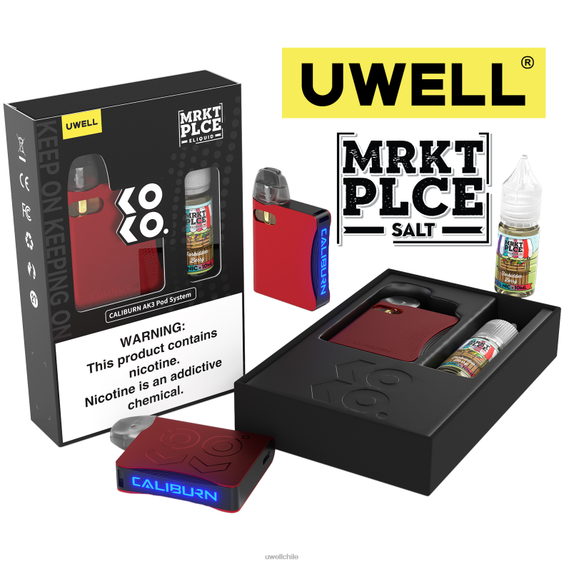 UWELL CALIBURN AK3 kit + vainas a3s 0.8ohm (x2) + daddy's vapor 10ml sales 50mg 8DTVT244 crl: rojo/flv: baya prohibida 50 mg - Buy UWELL Vape