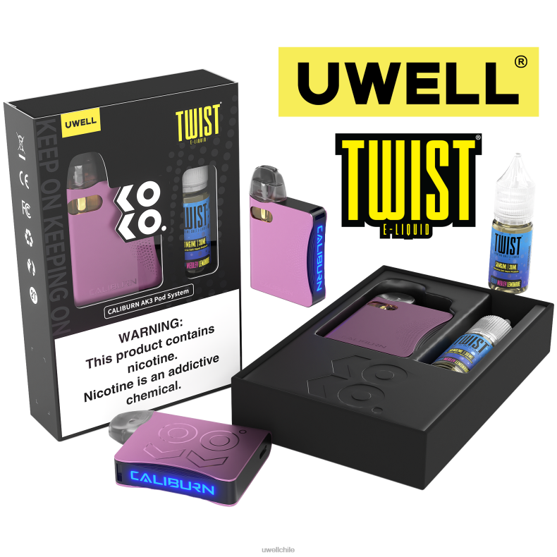 UWELL CALIBURN AK3 kit + vainas a3s 0.8ohm (x2) + daddy's vapor 10ml sales 50mg 8DTVT246 crl: rosa/flv: limonada de bayas - UWELL Vape for Sale