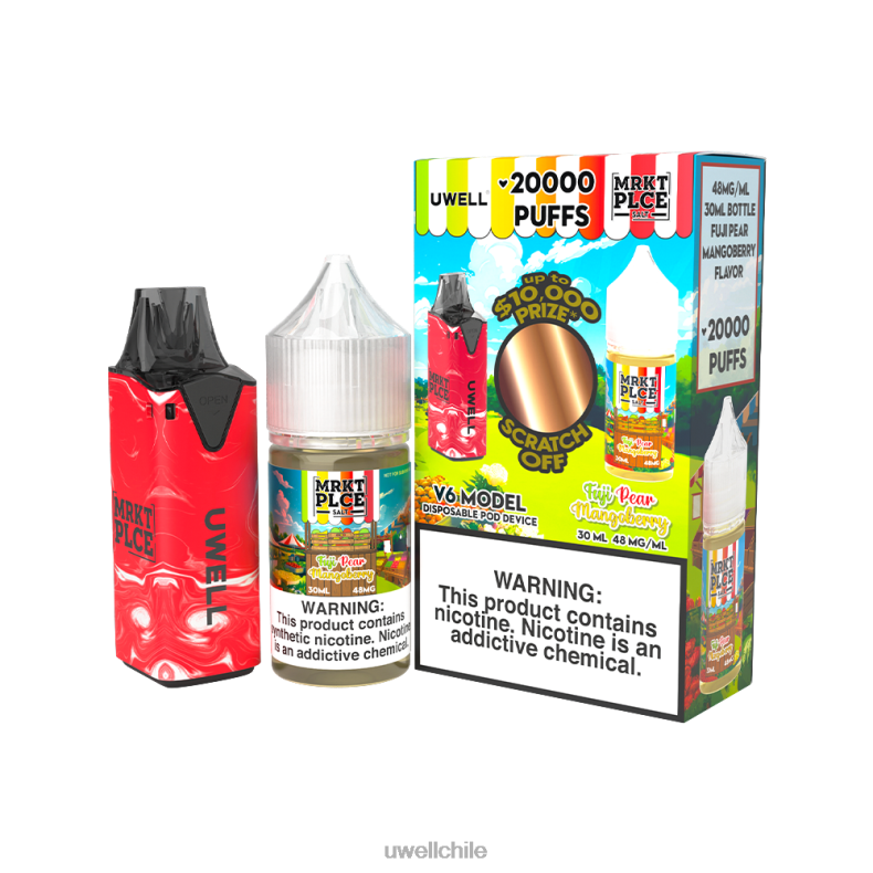 UWELL V6 dispositivo desechable + jugo daddy's vapor 30ml - paquete de colaboración 8DTVT209 clr: rojo/flv: pera fuji mangoberry 48 mg - Vaper UWELL Precio