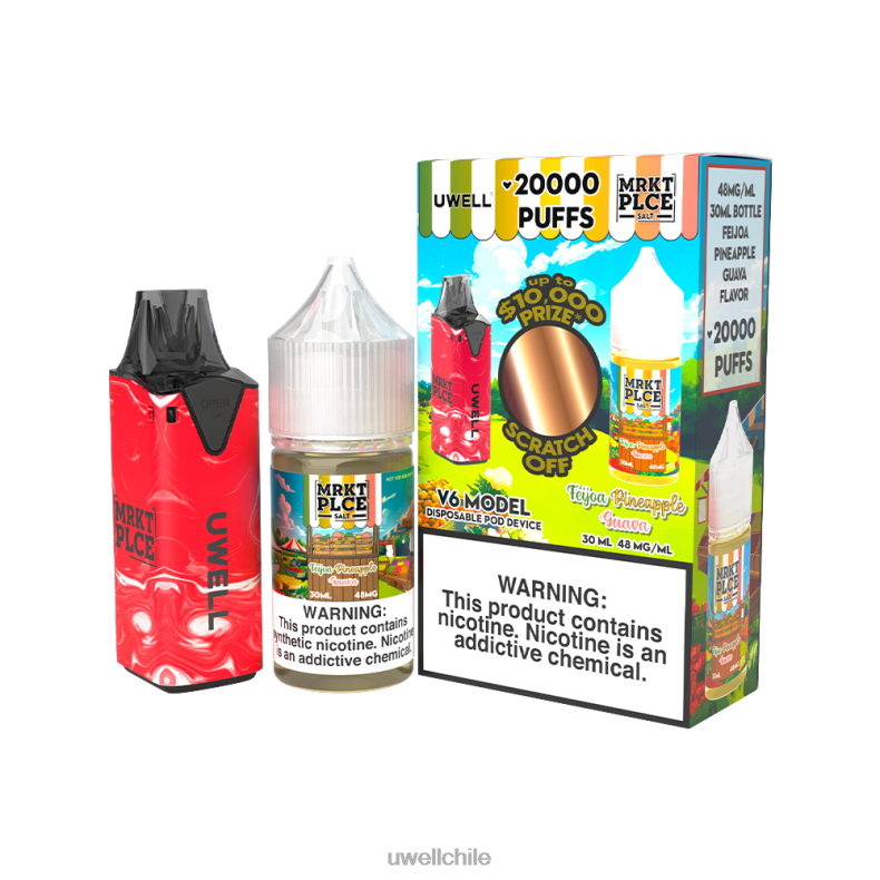 UWELL V6 dispositivo desechable + jugo daddy's vapor 30ml - paquete de colaboración 8DTVT211 clr: cian/flv: menta 50 mg - UWELL Chile