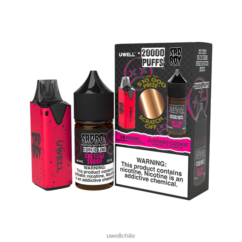 UWELL V6 dispositivo desechable + jugo daddy's vapor 30ml - paquete de colaboración 8DTVT213 clr: rojo/flv: galleta de natillas 48 mg - UWELL Online Shop