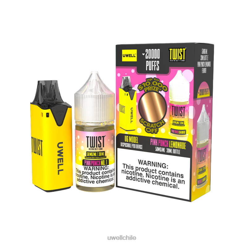 UWELL V6 dispositivo desechable + jugo daddy's vapor 30ml - paquete de colaboración 8DTVT219 clr: amarillo/flv: limonada rosa ponche 50 mg - Vaper UWELL Precio