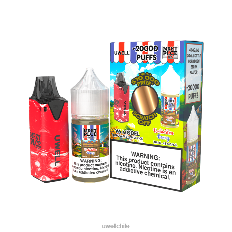 UWELL V6 dispositivo desechable + jugo daddy's vapor 30ml - paquete de colaboración 8DTVT221 clr: negro/flv: renacimiento helado 50 mg - UWELL Chile