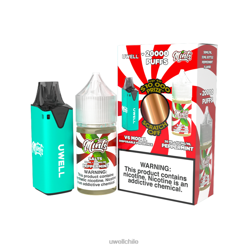 UWELL V6 dispositivo desechable + jugo daddy's vapor 30ml - paquete de colaboración 8DTVT222 clr: negro/flv: serenidad 50 mg - Vaporizador UWELL