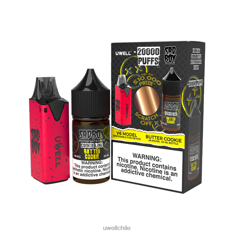 UWELL V6 dispositivo desechable + jugo daddy's vapor 30ml - paquete de colaboración 8DTVT222 clr: negro/flv: serenidad 50 mg - Vaporizador UWELL