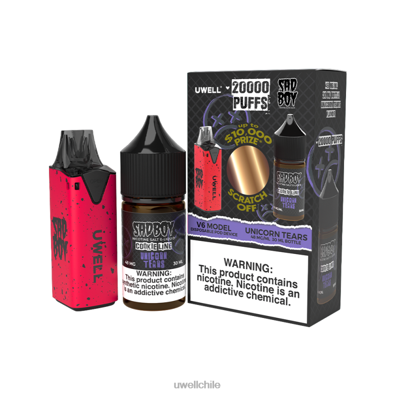 UWELL V6 dispositivo desechable + jugo daddy's vapor 30ml - paquete de colaboración 8DTVT222 clr: negro/flv: serenidad 50 mg - Vaporizador UWELL
