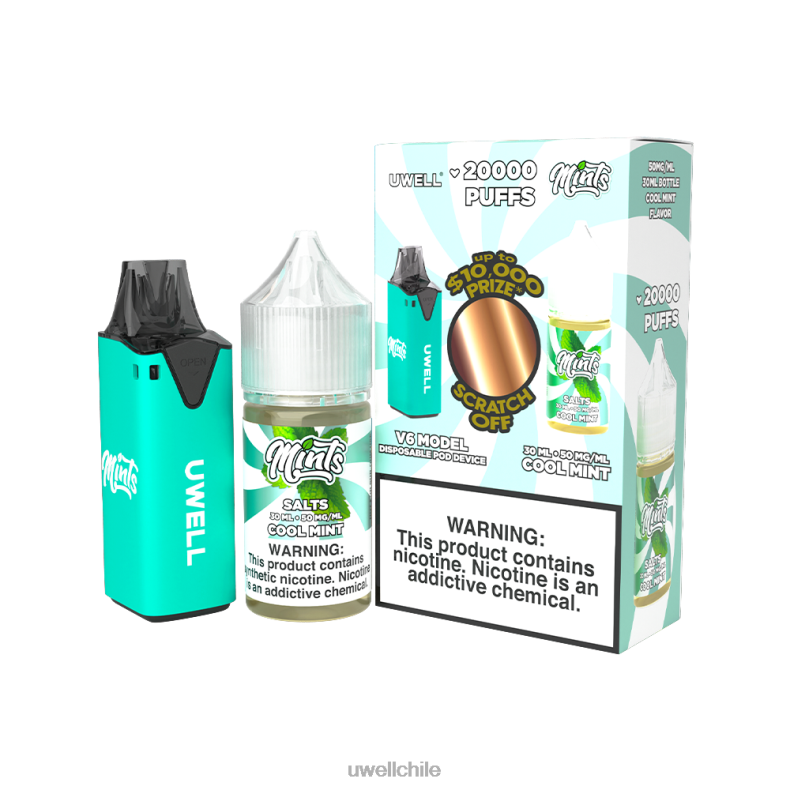 UWELL V6 dispositivo desechable + jugo daddy's vapor 30ml - paquete de colaboración 8DTVT222 clr: negro/flv: serenidad 50 mg - Vaporizador UWELL
