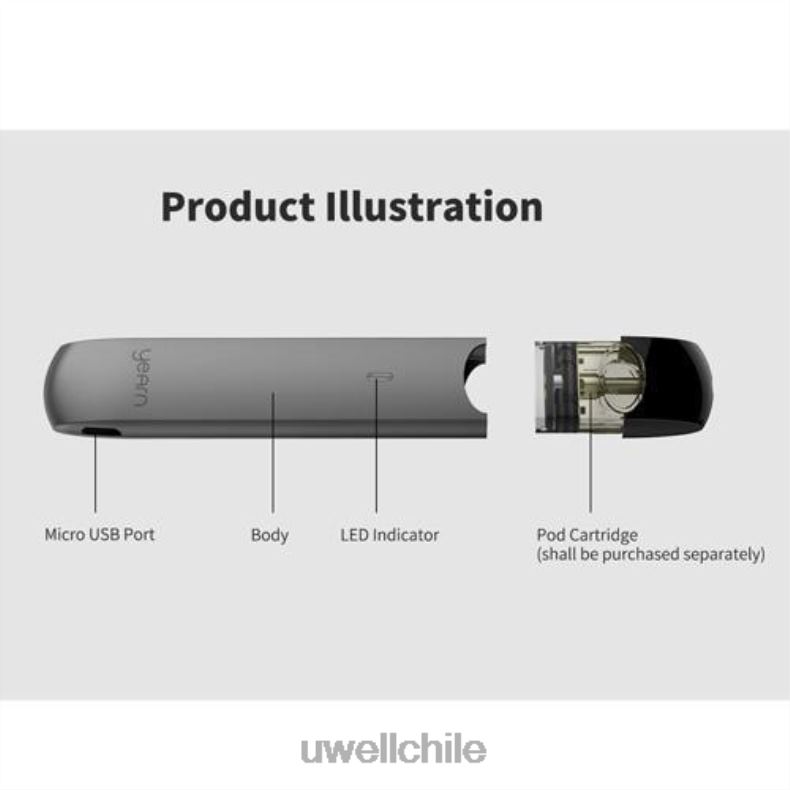 UWELL YEARN dispositivo pod (pods no incluidos) 8DTVT256 gris - UWELL Vape for Sale