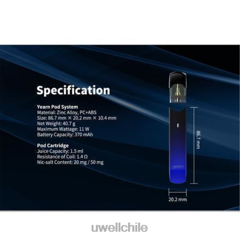 UWELL YEARN dispositivo pod (pods no incluidos) 8DTVT256 gris - UWELL Vape for Sale